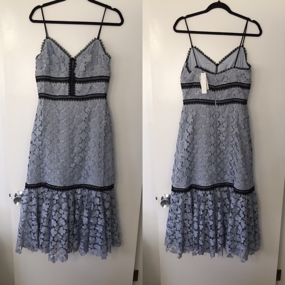 Jil stuart Sz 8 Floral Lace Midi Dress - Picture 3 of 8